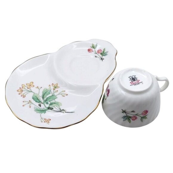 Vintage Royal Kent Staffordshire England Floral Porcelain Cup & Snack Tray Set - Picture 6 of 8